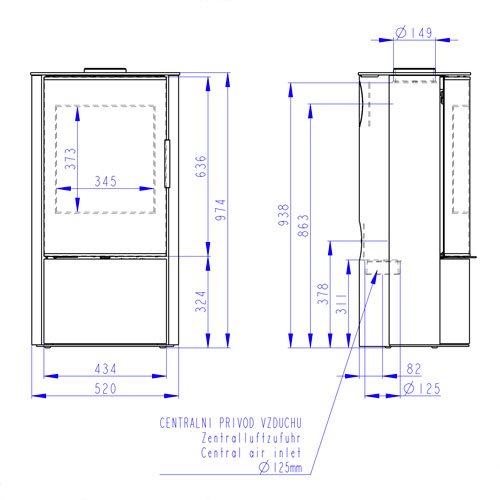 Romotop LAREDO 04 AKUM pískovec - akumulační krbová kamna