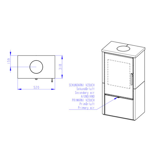 Romotop LAREDO F01 krbová kamna, keramika bílá lesk 90002