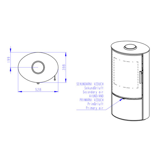 Romotop LAREDO 04 AKUM pískovec - akumulační krbová kamna