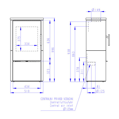 Romotop LAREDO F01 krbová kamna, keramika steel 58507