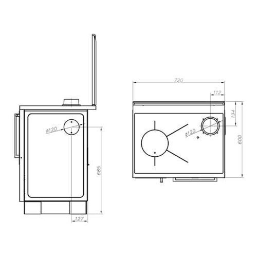 MBS SD ROYAL 720 PLUS sporák červený pravý 8,1kW