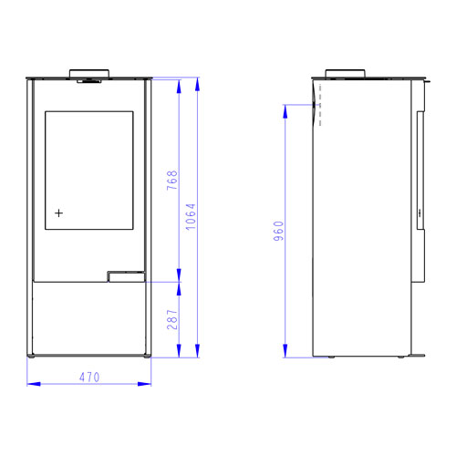 Romotop TALA N 01 bok plech, víko plech, rádiusové sklo
