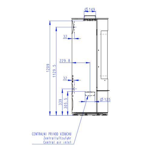 Romotop LUANCO N 01 A, krbová kamna akumulační, keramika černá matná 49400