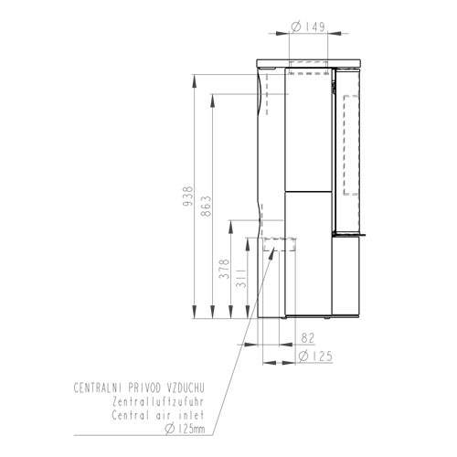 Romotop LAREDO 01 keramika černá lesklá 49000, korpus černý