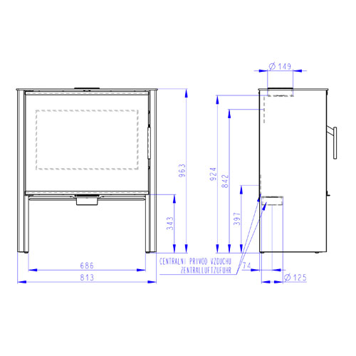 Romotop RIANO N01 plech, korpus černý