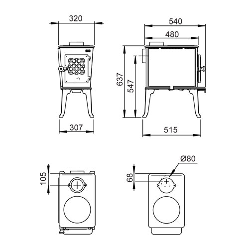 Jotul F602 ECO BP kamna, černý lak