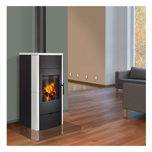 Romotop ESPERA 01 keramika, s teplovodním výměníkem a dvojitým prosklením, černá matná 49400