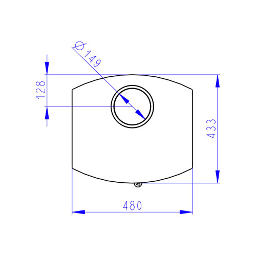 Romotop TALA N 01 bok plech, víko plech, rádiusové sklo