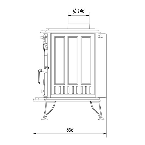 Kratki KOZA K6 TF s ventilátorem (130 mm), černá